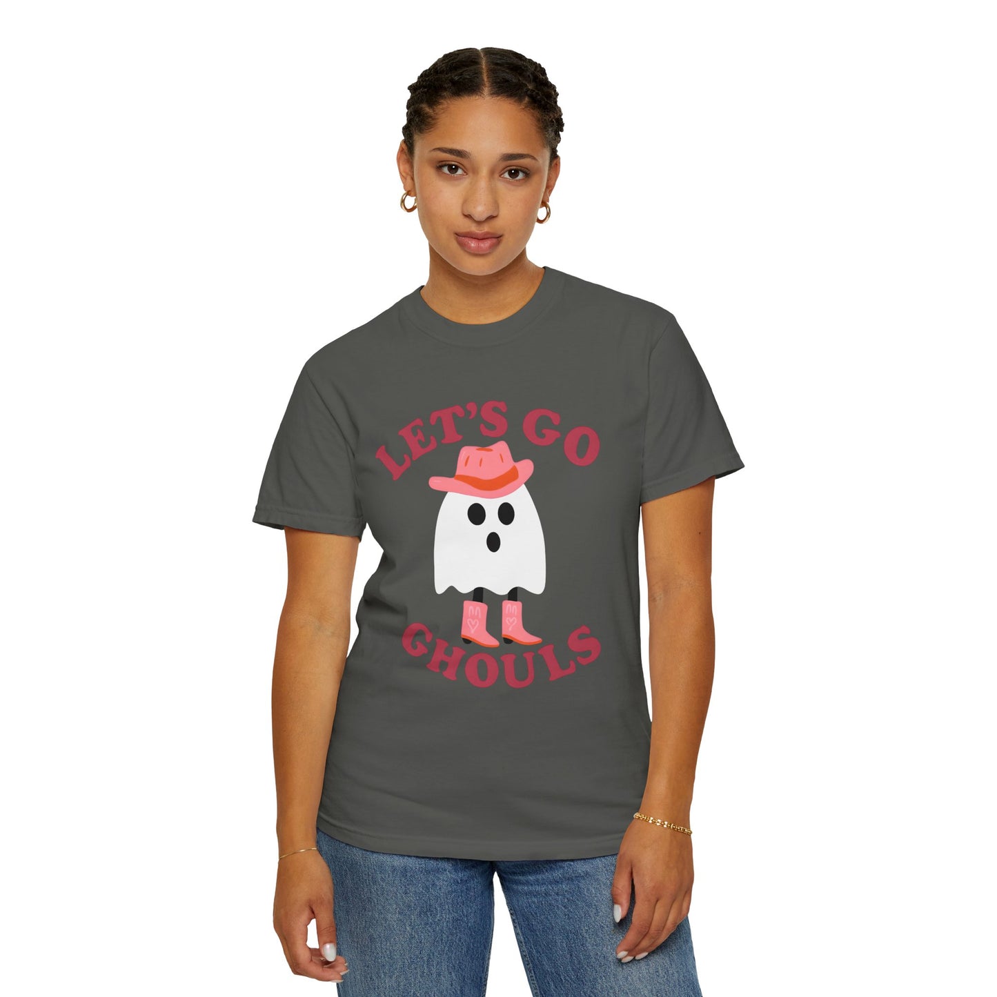 Unisex Garment-Dyed T-shirt Pepper Let's Go Ghouls Western Boots Ghost Halloween