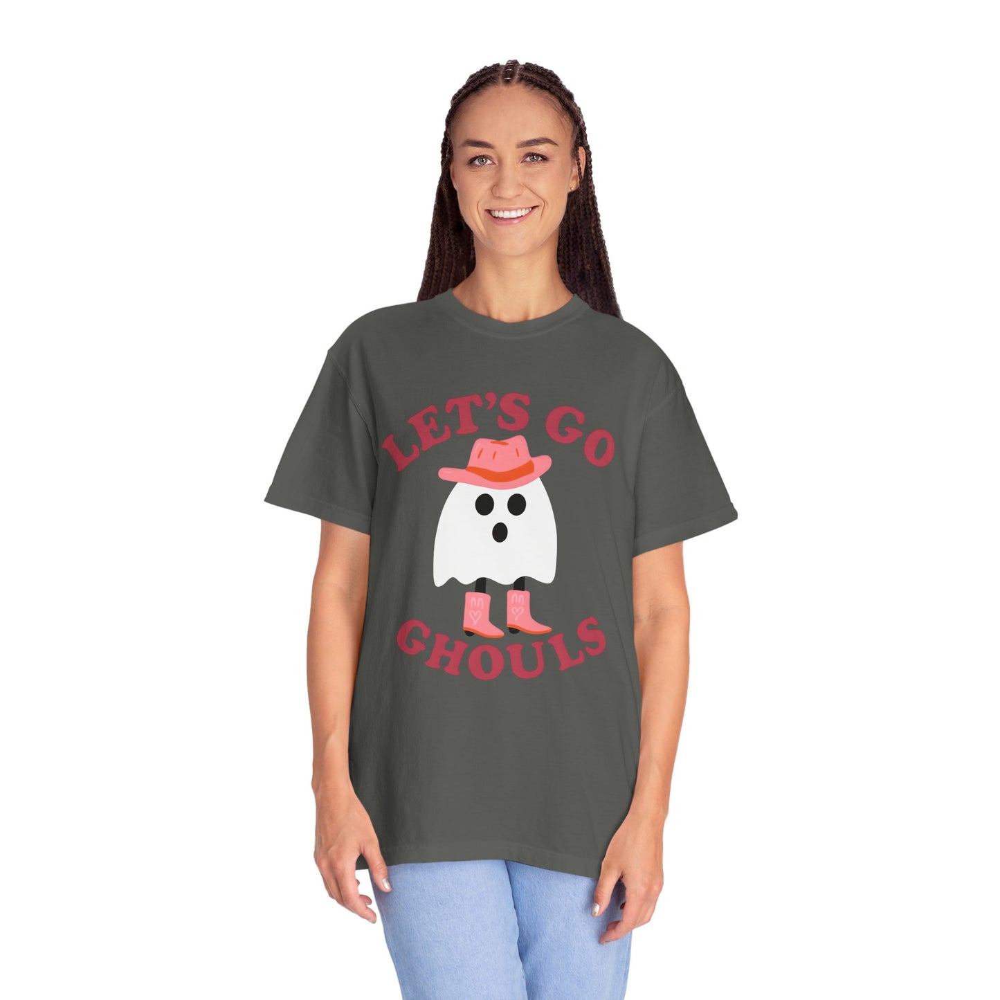 Unisex Garment-Dyed T-shirt Pepper Let's Go Ghouls Western Boots Ghost Halloween