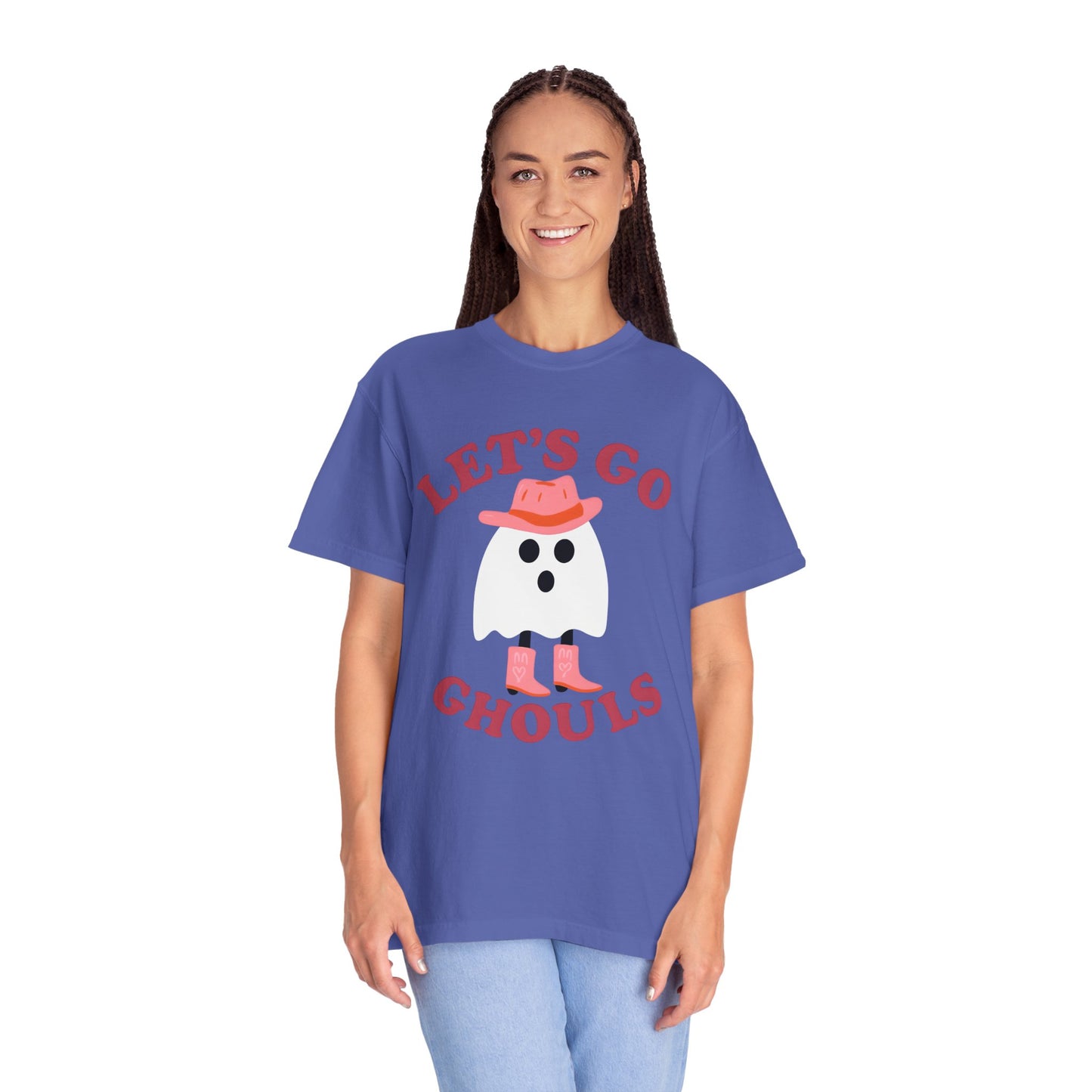 Unisex Garment-Dyed T-shirt Pepper Let's Go Ghouls Western Boots Ghost Halloween