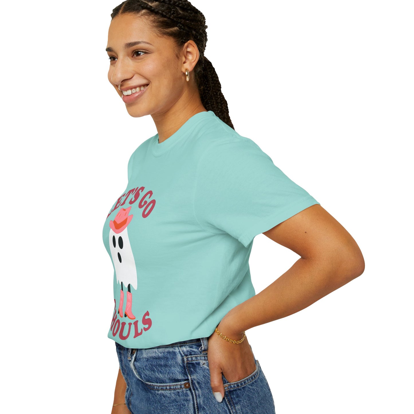Unisex Garment-Dyed T-shirt Pepper Let's Go Ghouls Western Boots Ghost Halloween