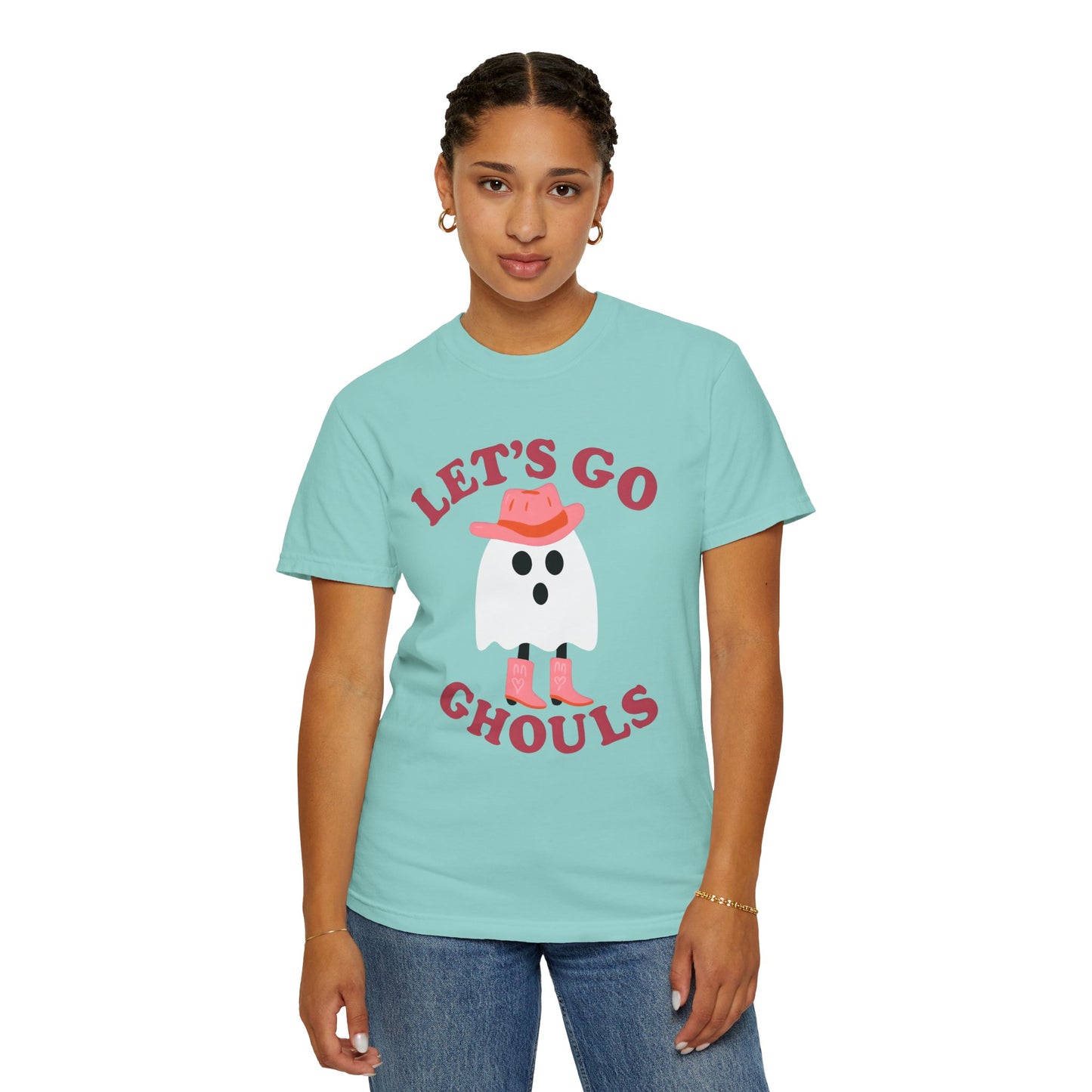Unisex Garment-Dyed T-shirt Pepper Let's Go Ghouls Western Boots Ghost Halloween