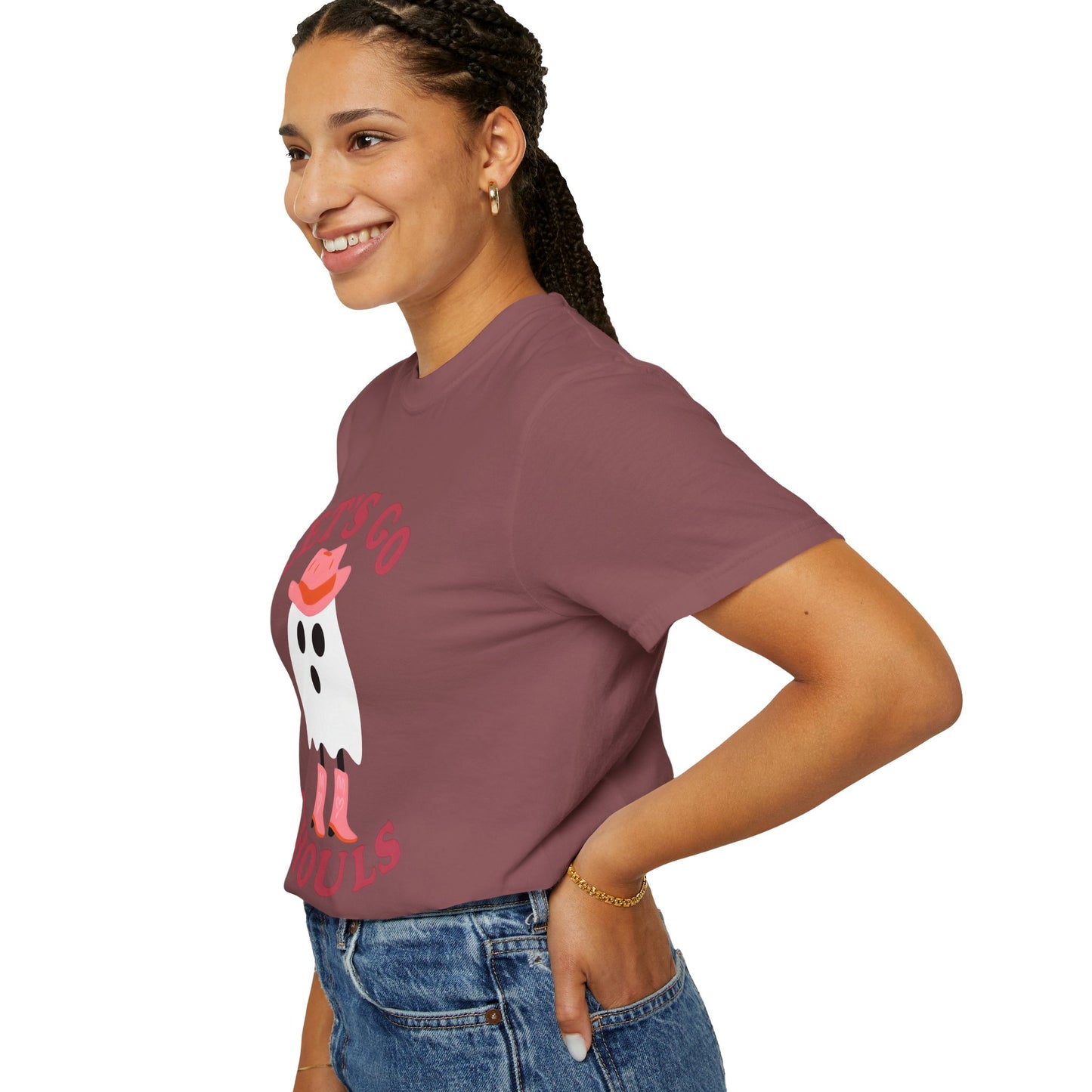 Unisex Garment-Dyed T-shirt Pepper Let's Go Ghouls Western Boots Ghost Halloween