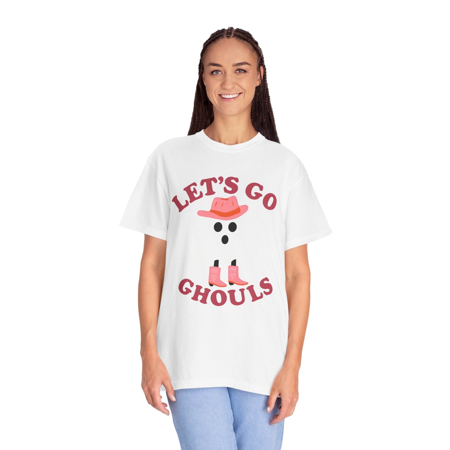 Unisex Garment-Dyed T-shirt Pepper Let's Go Ghouls Western Boots Ghost Halloween