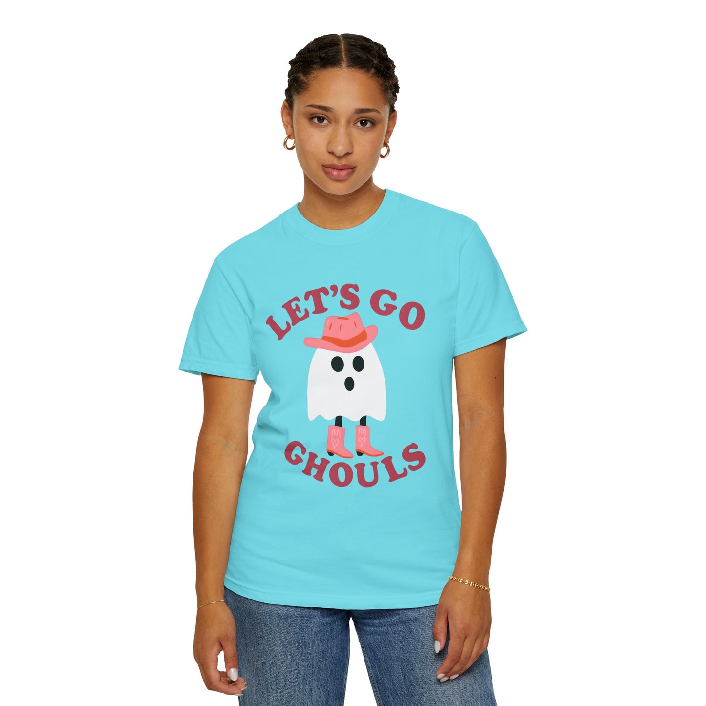 Unisex Garment-Dyed T-shirt Pepper Let's Go Ghouls Western Boots Ghost Halloween