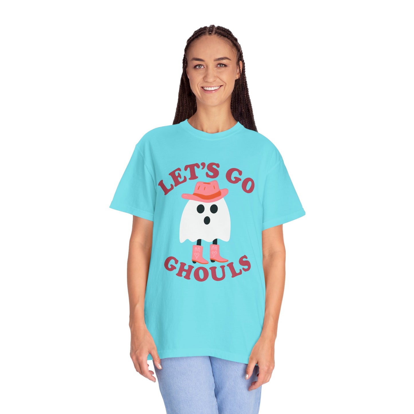 Unisex Garment-Dyed T-shirt Pepper Let's Go Ghouls Western Boots Ghost Halloween