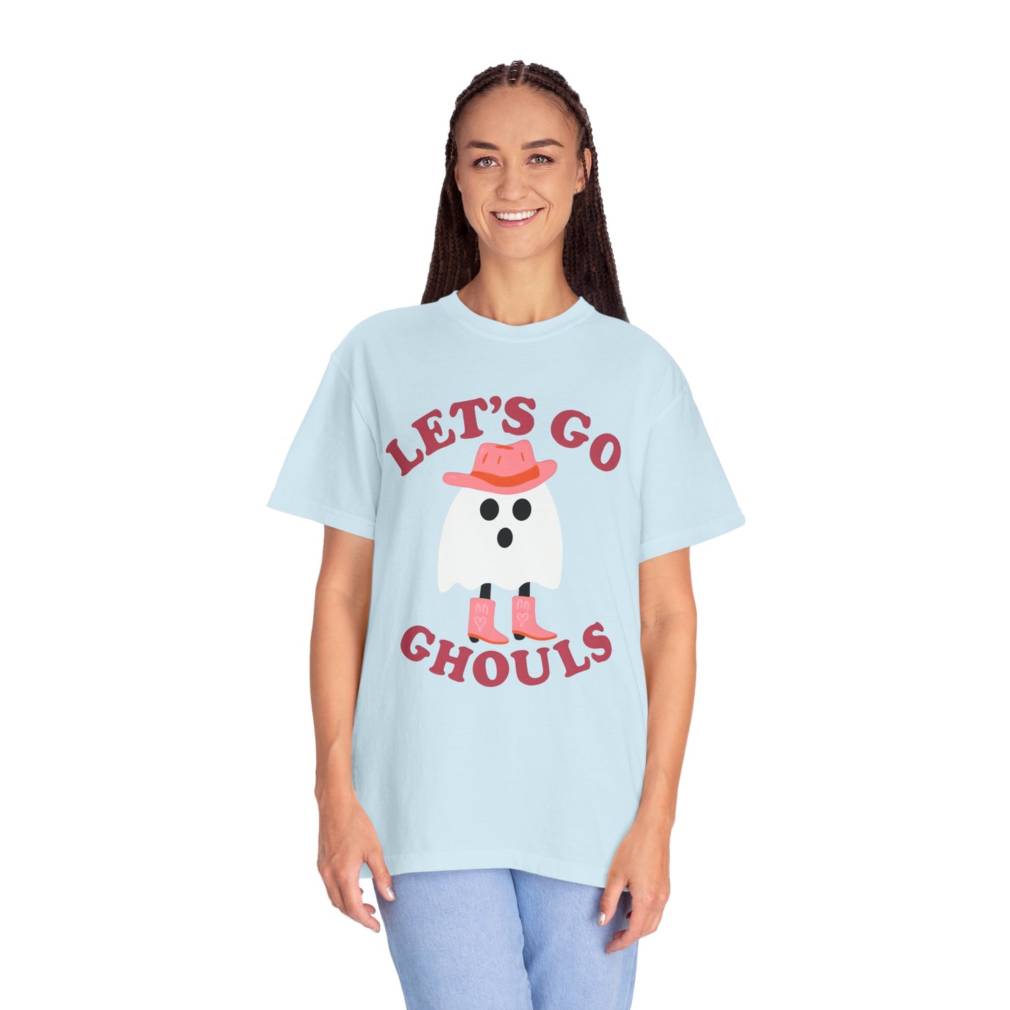 Unisex Garment-Dyed T-shirt Pepper Let's Go Ghouls Western Boots Ghost Halloween