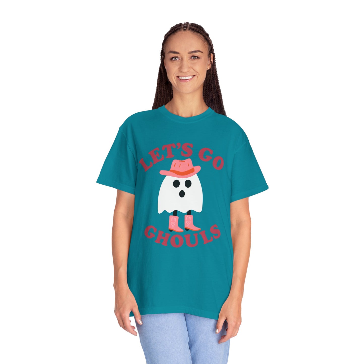 Unisex Garment-Dyed T-shirt Pepper Let's Go Ghouls Western Boots Ghost Halloween