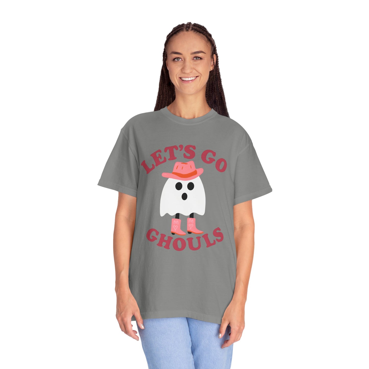 Unisex Garment-Dyed T-shirt Pepper Let's Go Ghouls Western Boots Ghost Halloween