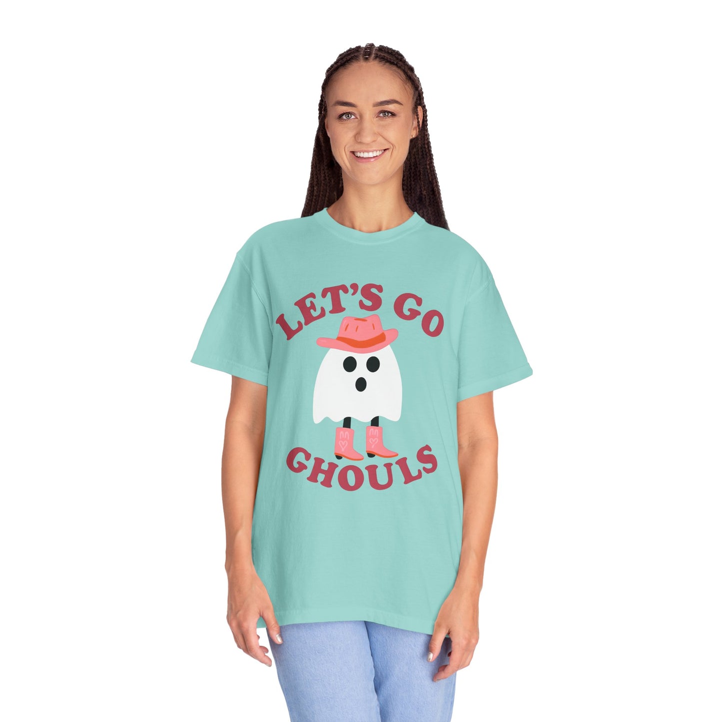 Unisex Garment-Dyed T-shirt Pepper Let's Go Ghouls Western Boots Ghost Halloween