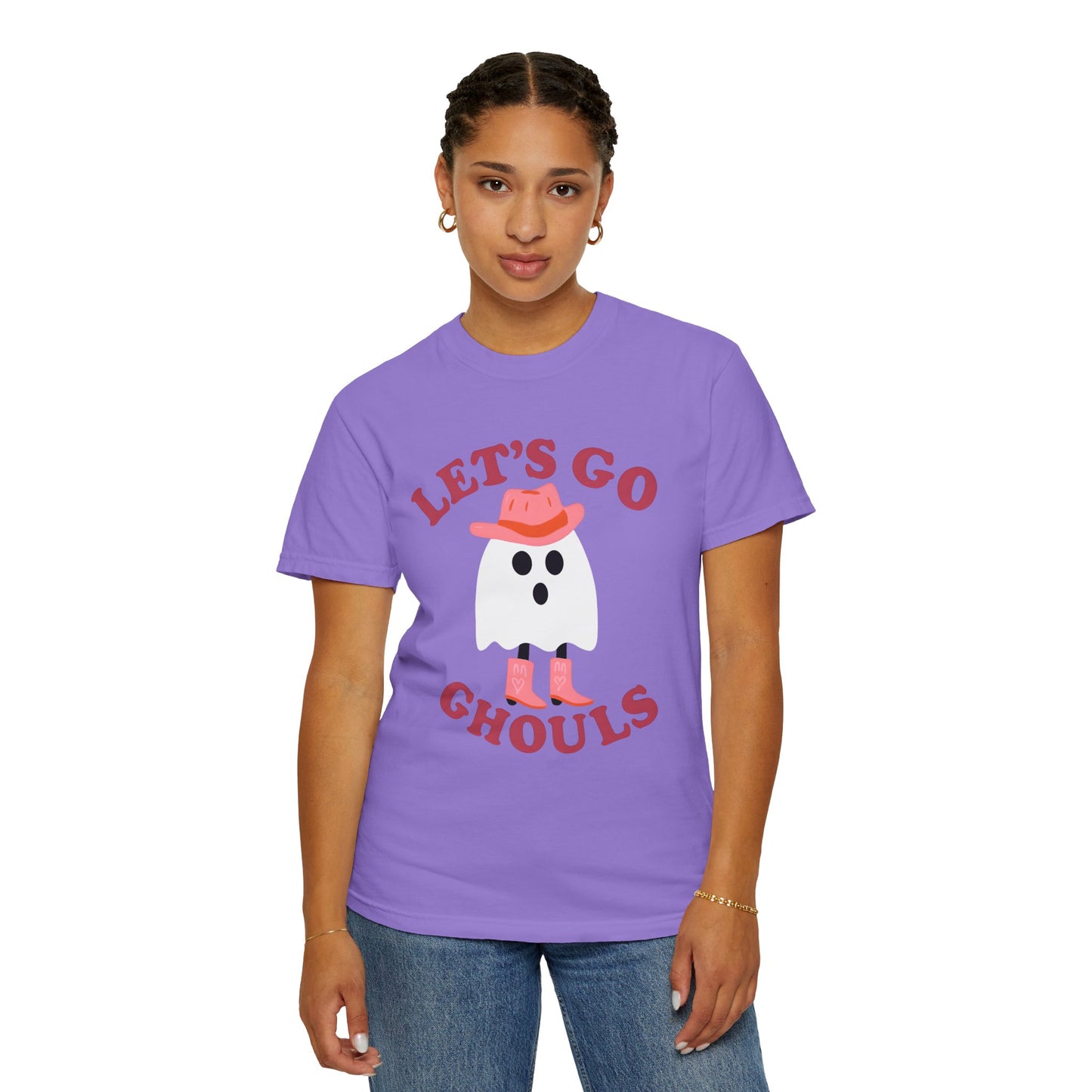 Unisex Garment-Dyed T-shirt Pepper Let's Go Ghouls Western Boots Ghost Halloween