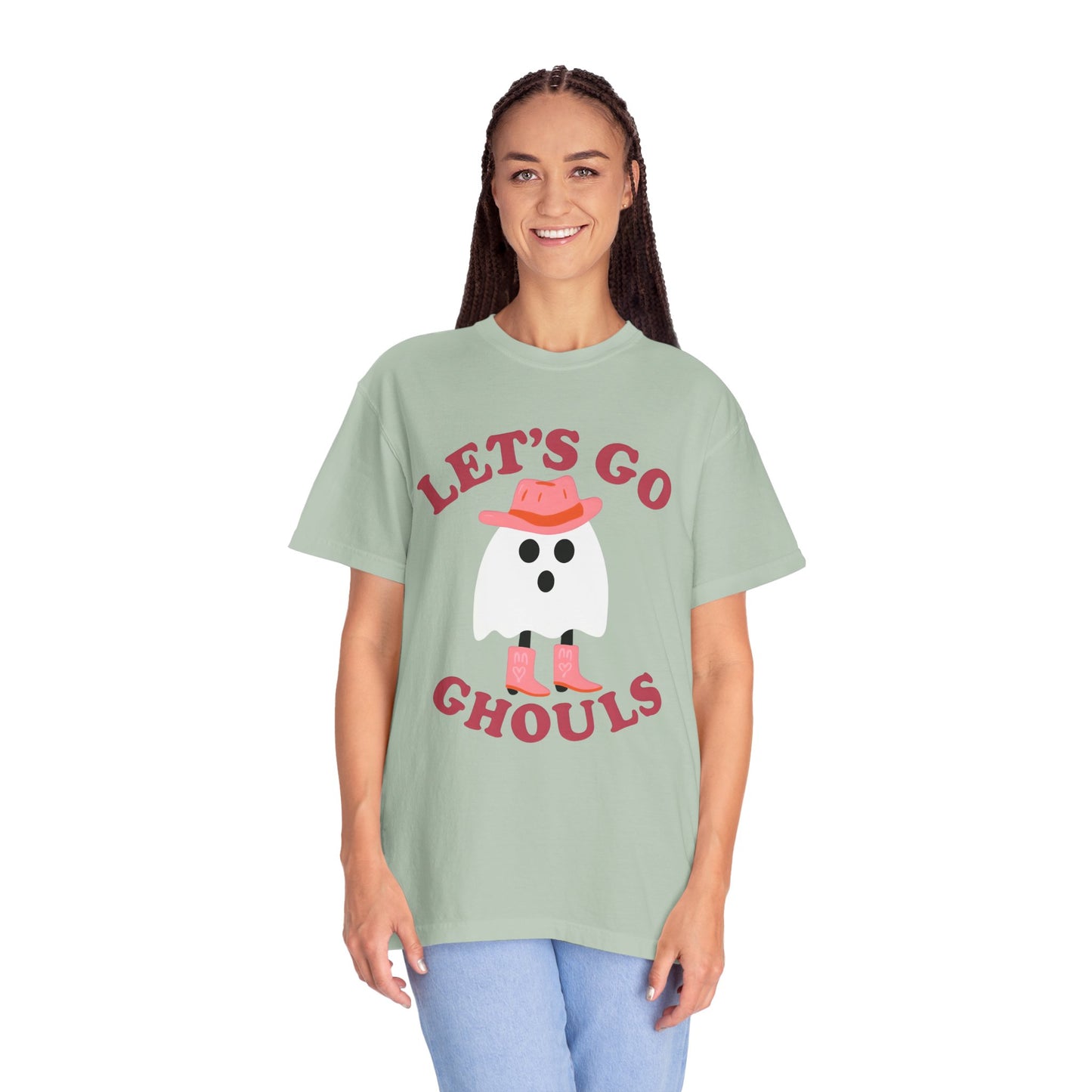 Unisex Garment-Dyed T-shirt Pepper Let's Go Ghouls Western Boots Ghost Halloween