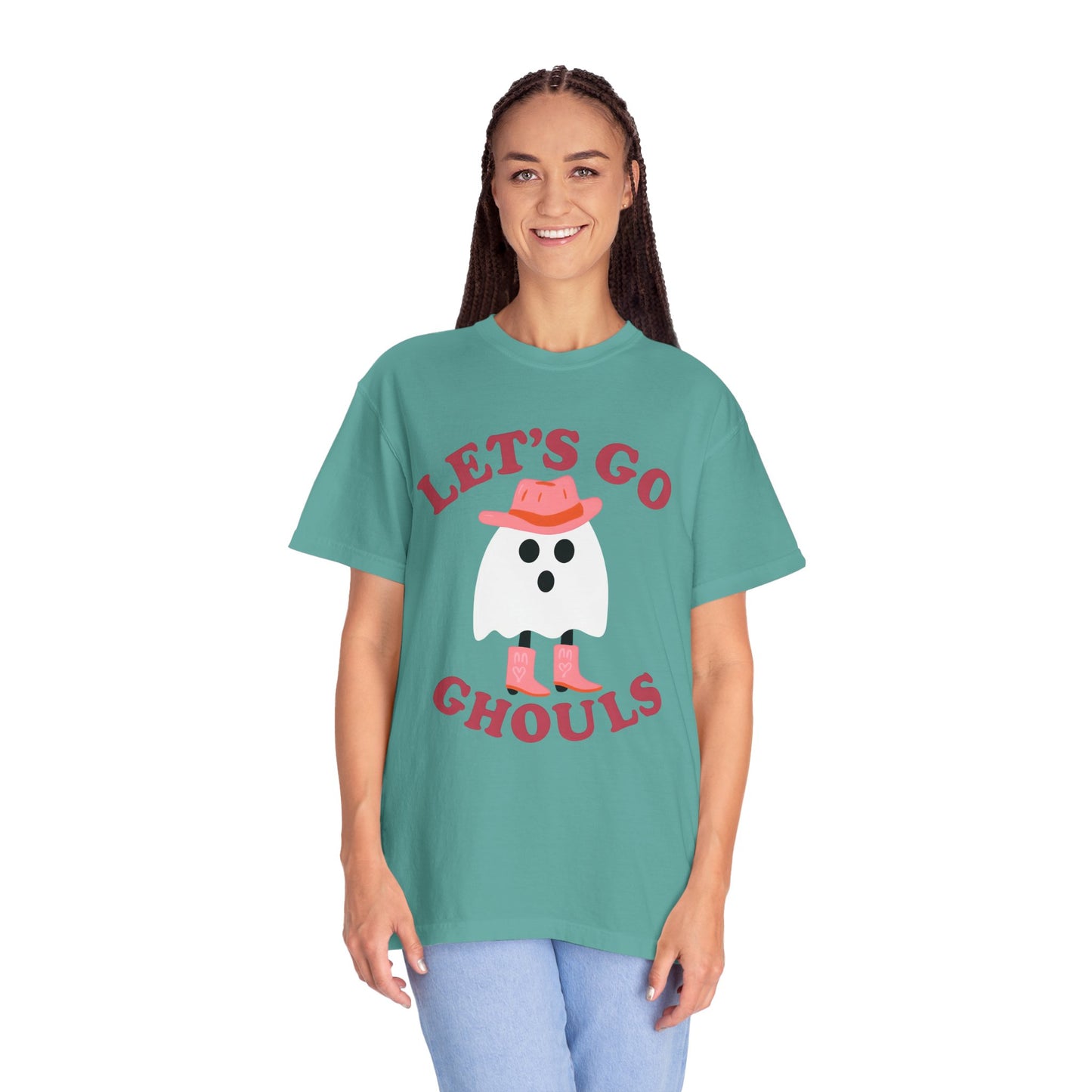 Unisex Garment-Dyed T-shirt Pepper Let's Go Ghouls Western Boots Ghost Halloween