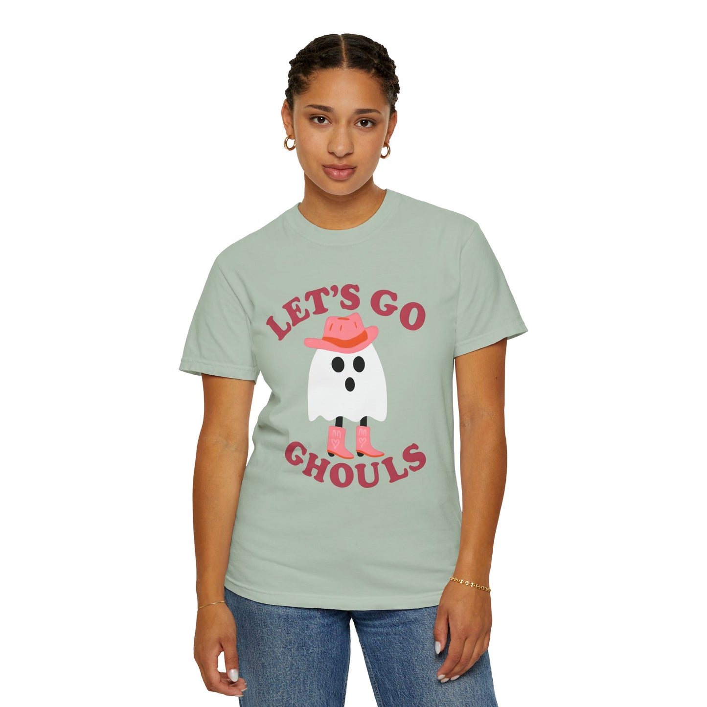 Unisex Garment-Dyed T-shirt Pepper Let's Go Ghouls Western Boots Ghost Halloween