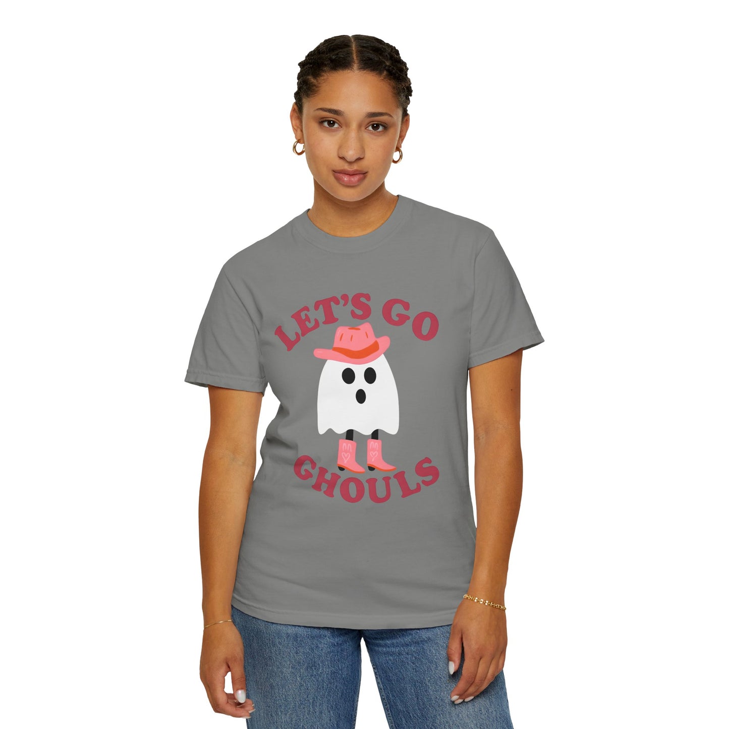 Unisex Garment-Dyed T-shirt Pepper Let's Go Ghouls Western Boots Ghost Halloween
