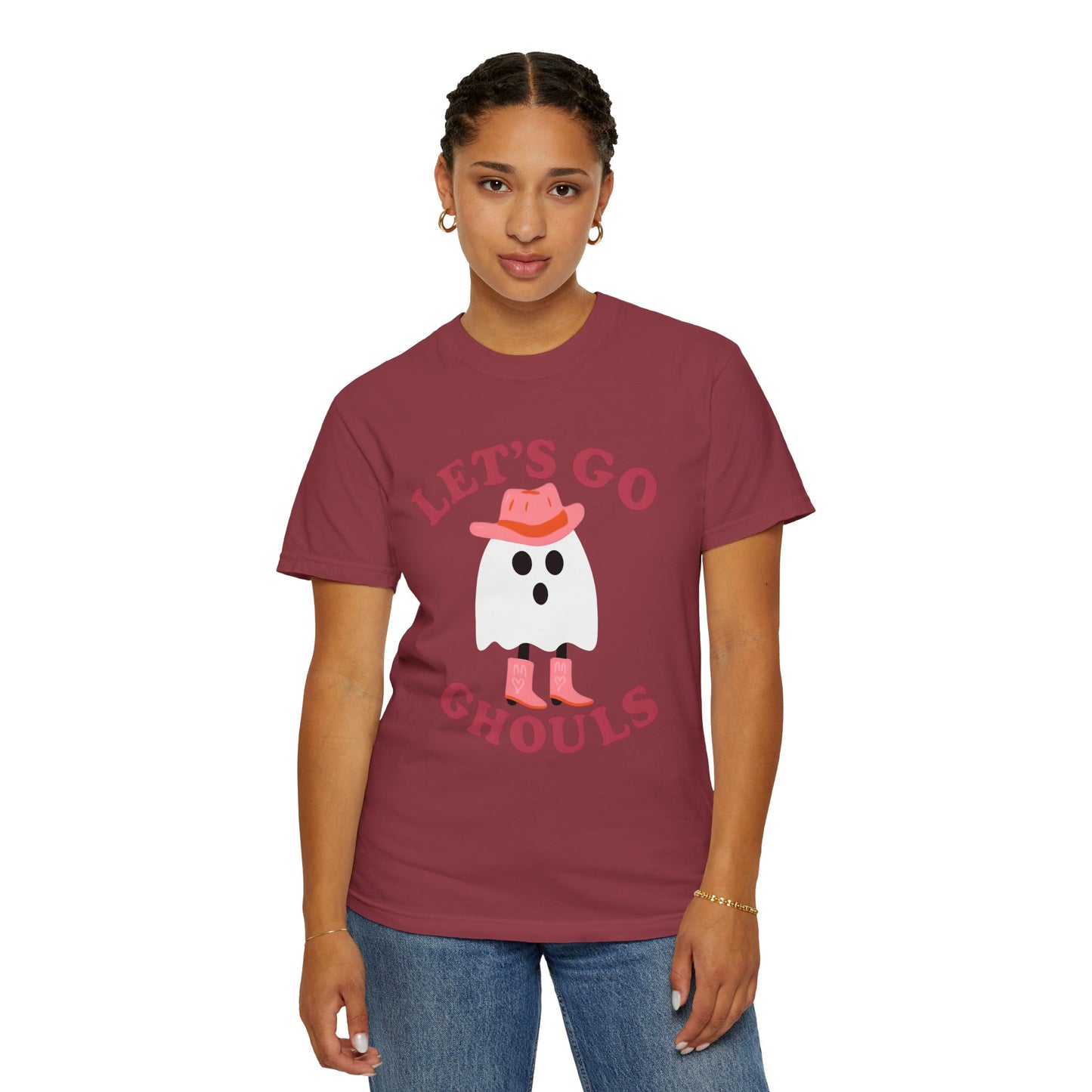 Unisex Garment-Dyed T-shirt Pepper Let's Go Ghouls Western Boots Ghost Halloween