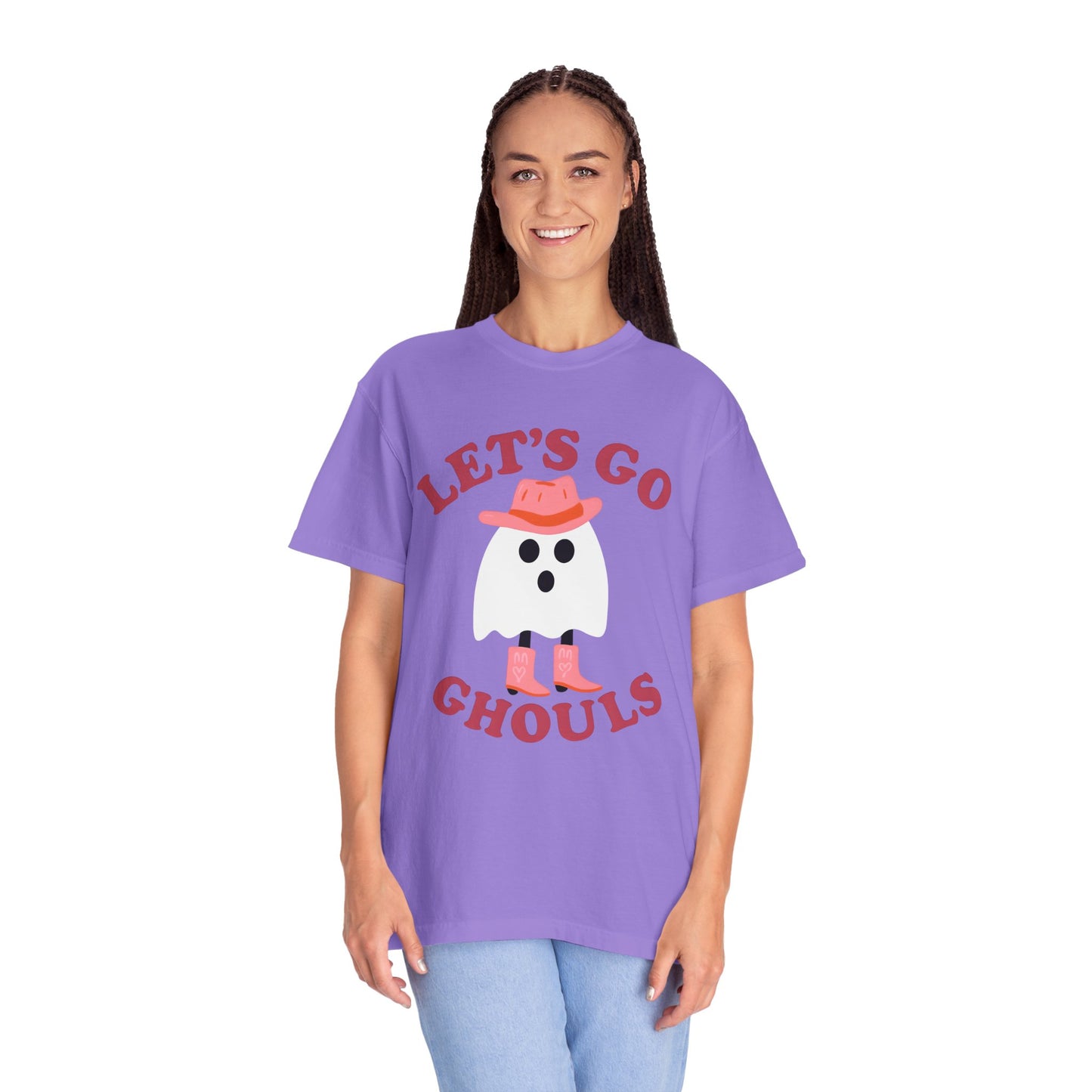 Unisex Garment-Dyed T-shirt Pepper Let's Go Ghouls Western Boots Ghost Halloween