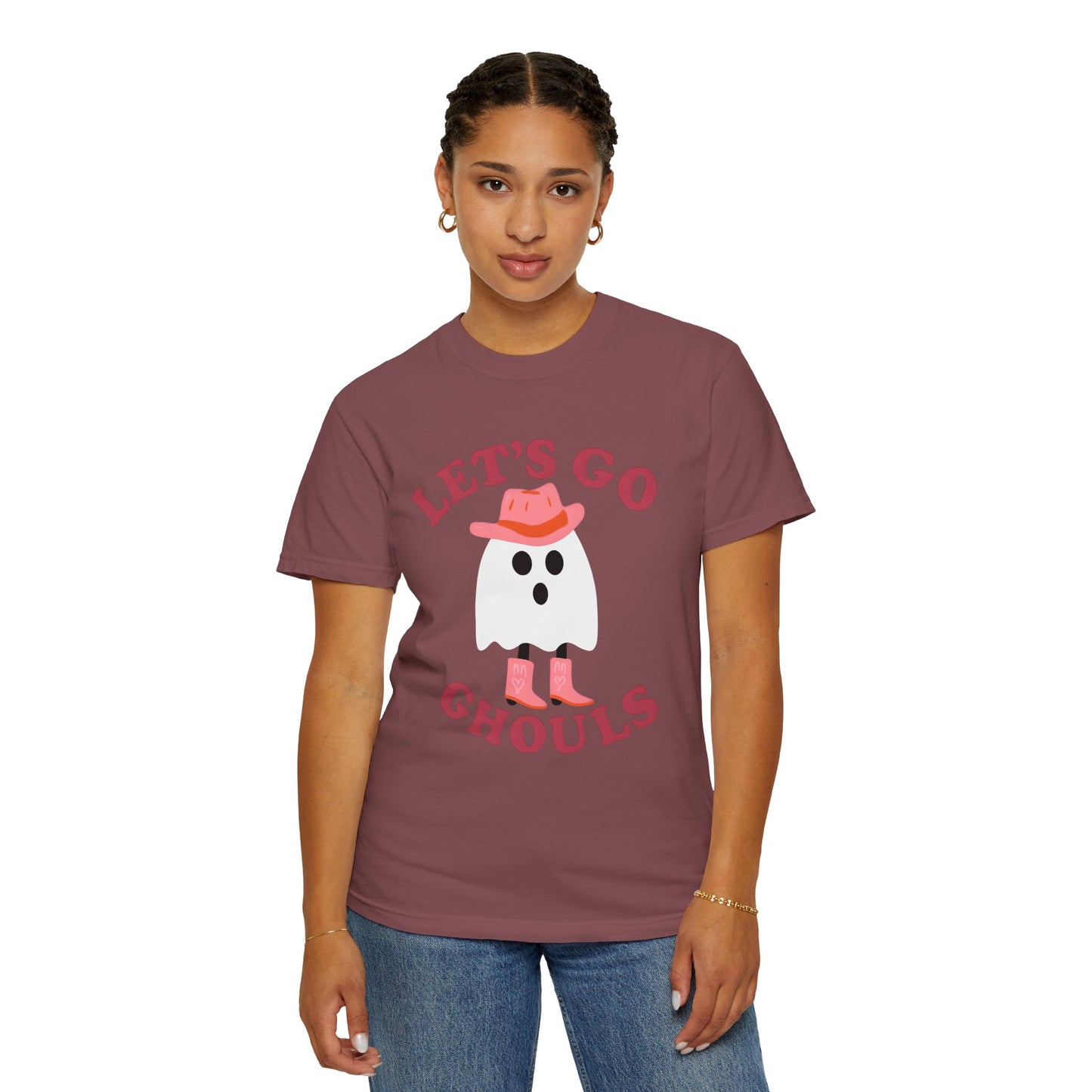 Unisex Garment-Dyed T-shirt Pepper Let's Go Ghouls Western Boots Ghost Halloween