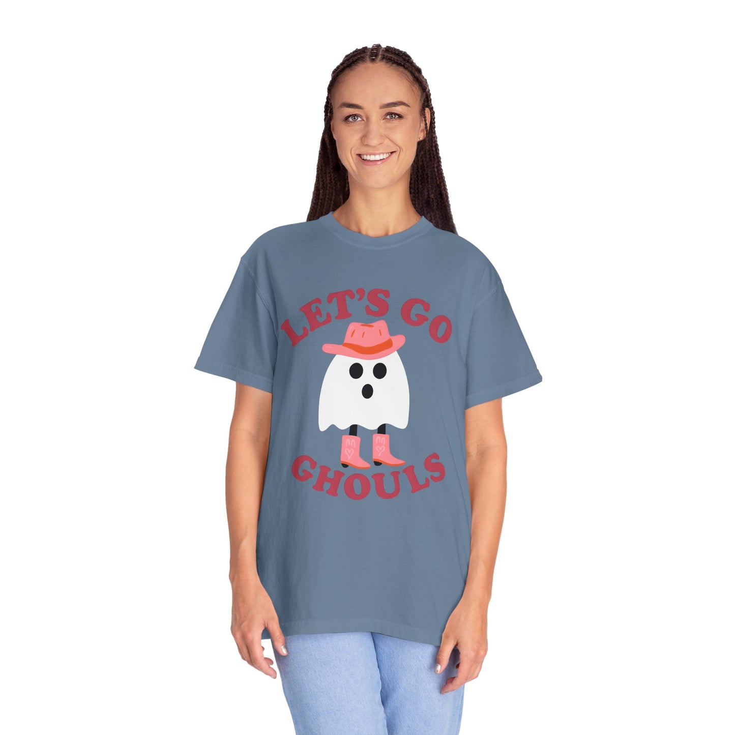 Unisex Garment-Dyed T-shirt Pepper Let's Go Ghouls Western Boots Ghost Halloween