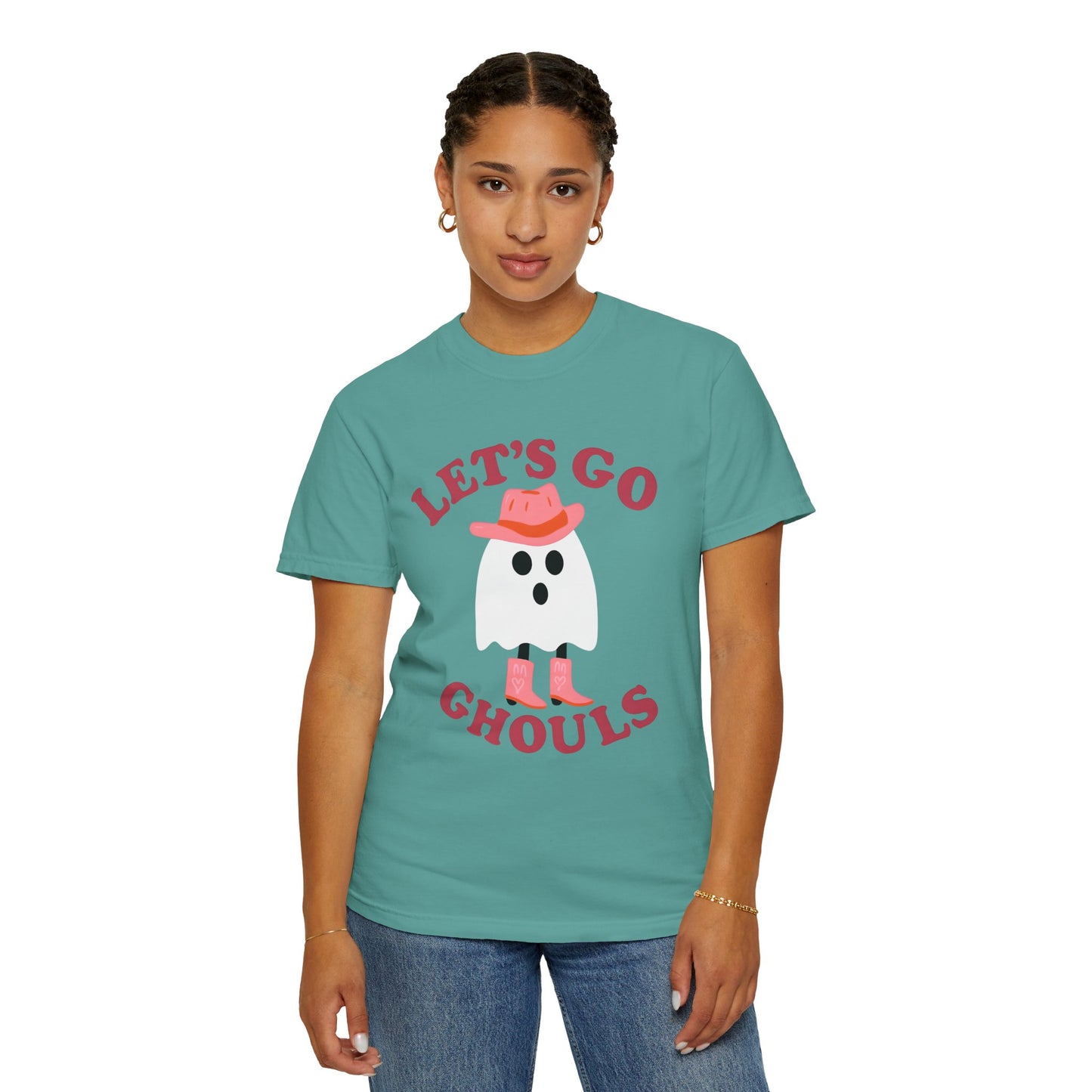 Unisex Garment-Dyed T-shirt Pepper Let's Go Ghouls Western Boots Ghost Halloween
