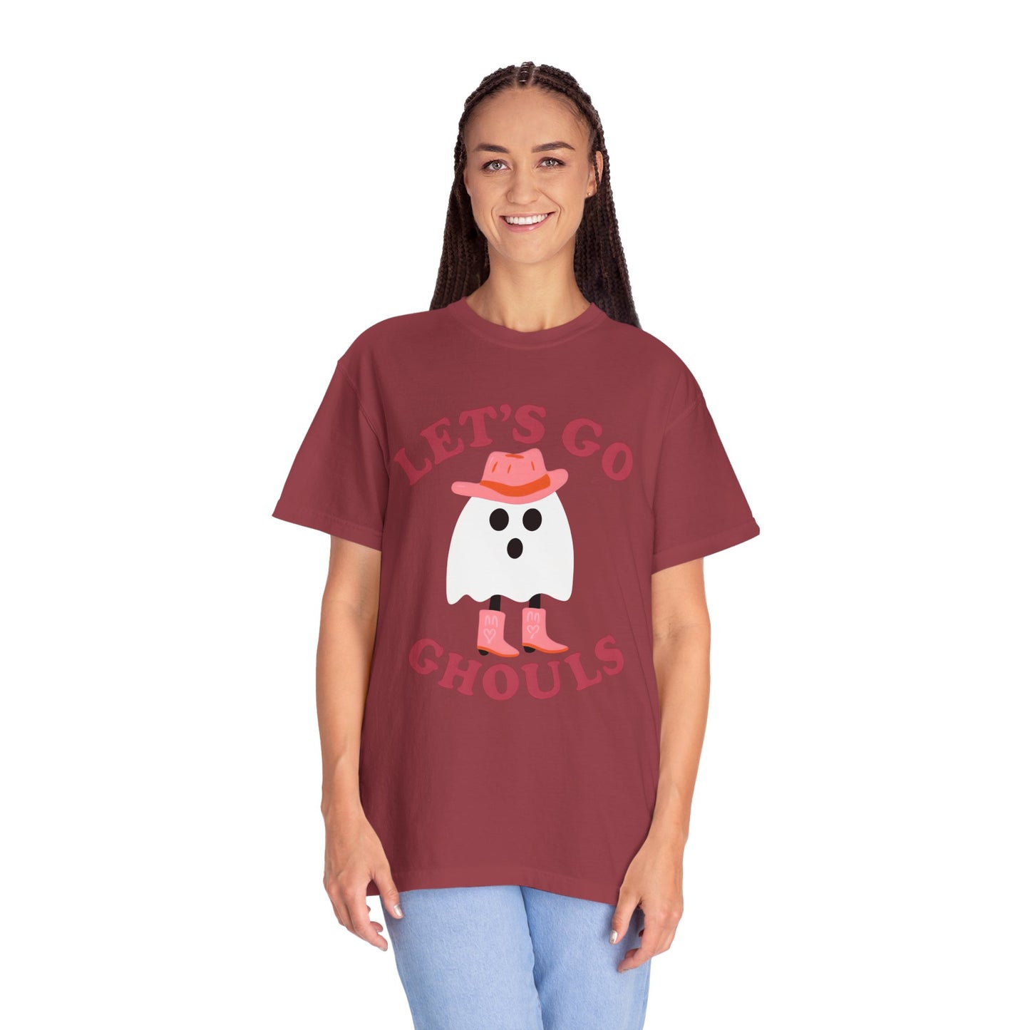 Unisex Garment-Dyed T-shirt Pepper Let's Go Ghouls Western Boots Ghost Halloween