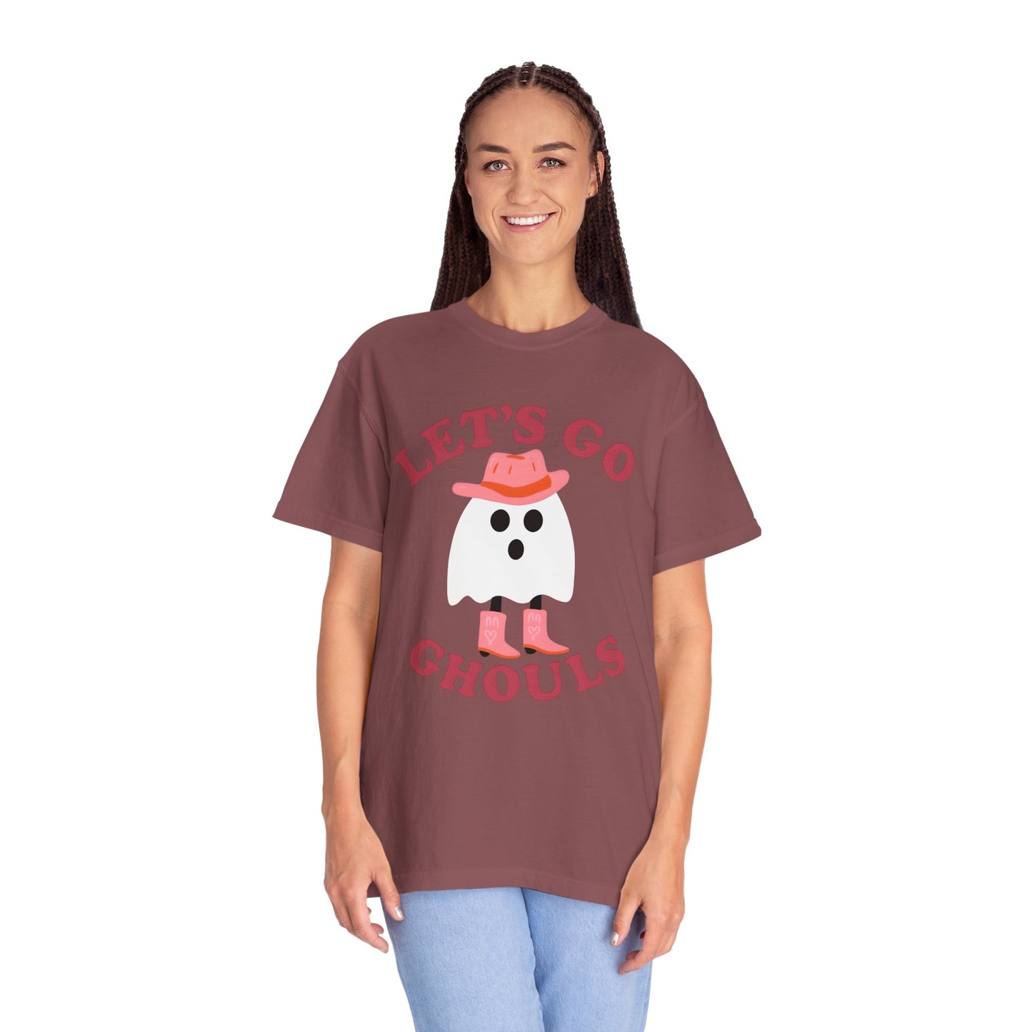 Unisex Garment-Dyed T-shirt Pepper Let's Go Ghouls Western Boots Ghost Halloween