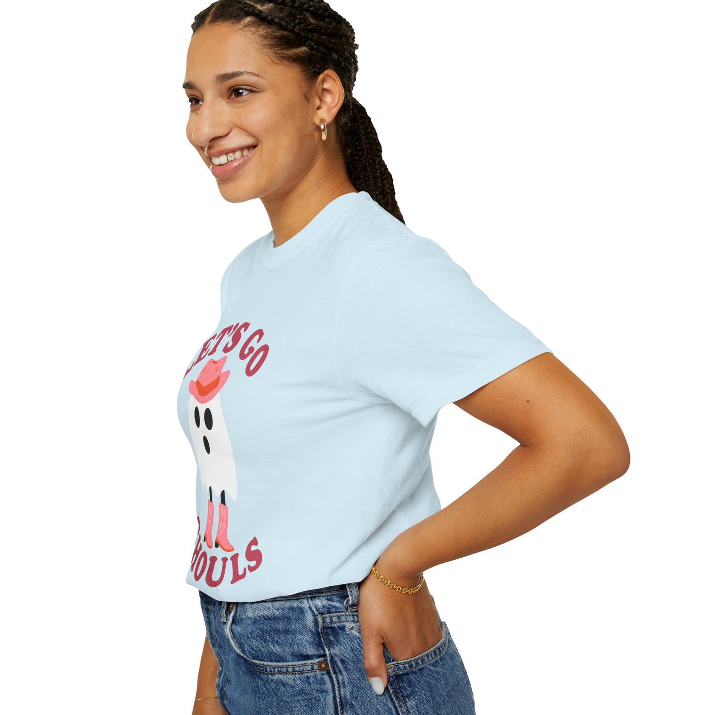 Unisex Garment-Dyed T-shirt Pepper Let's Go Ghouls Western Boots Ghost Halloween
