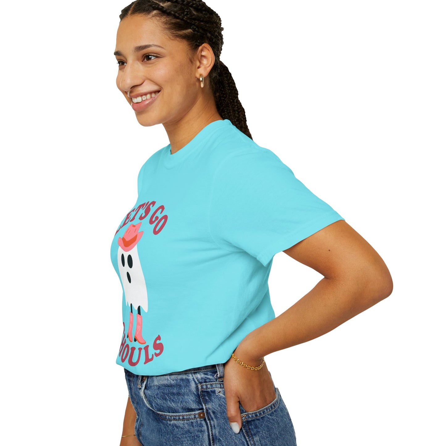 Unisex Garment-Dyed T-shirt Pepper Let's Go Ghouls Western Boots Ghost Halloween