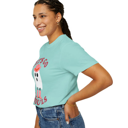 Unisex Garment-Dyed T-shirt Pepper Let's Go Ghouls Western Boots Ghost Halloween