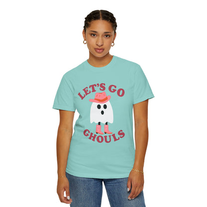 Unisex Garment-Dyed T-shirt Pepper Let's Go Ghouls Western Boots Ghost Halloween
