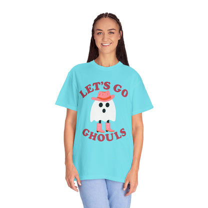 Unisex Garment-Dyed T-shirt Pepper Let's Go Ghouls Western Boots Ghost Halloween