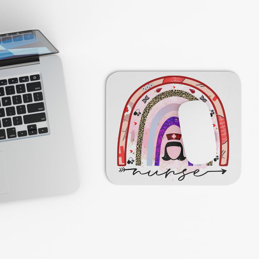 Nurse Mouse Pad, Cute Desk Accessory, Gift for Healthcare Workers, Inspirational Office Decor, Rainbow Design Mouse Pad
