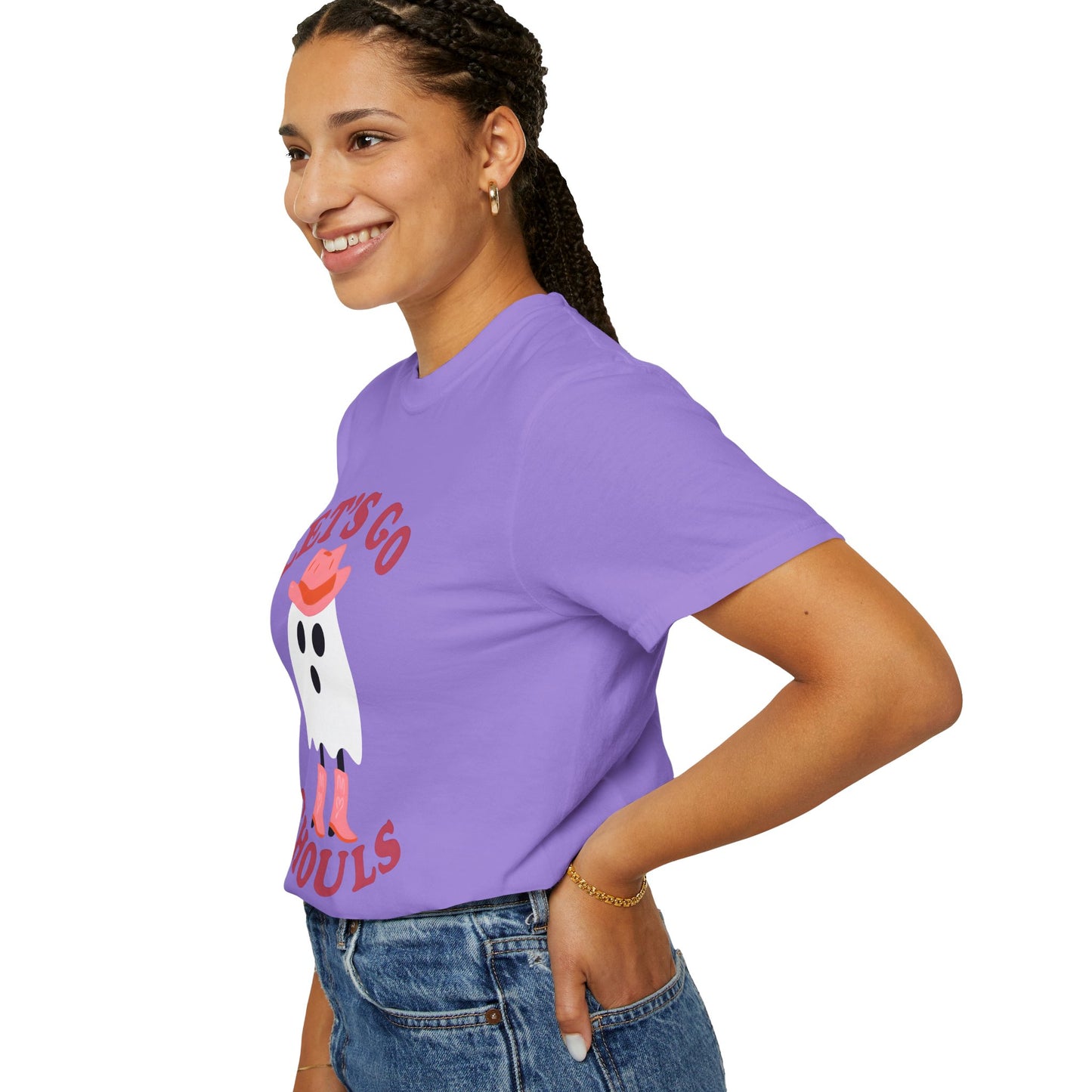 Unisex Garment-Dyed T-shirt Pepper Let's Go Ghouls Western Boots Ghost Halloween