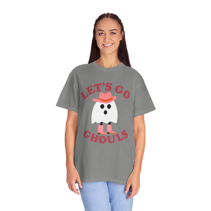 Unisex Garment-Dyed T-shirt Pepper Let's Go Ghouls Western Boots Ghost Halloween