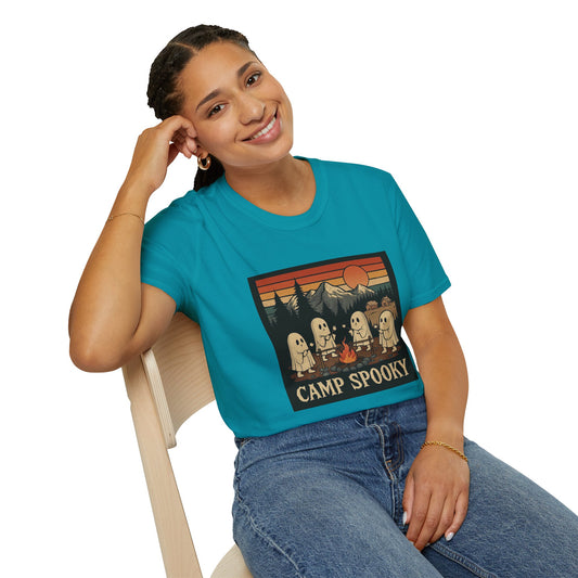 Camp Spooky Unisex T-Shirt | Halloween Vibes, Ghost Lovers Gift, Fall Apparel, Campfire Tee, Casual Wear
