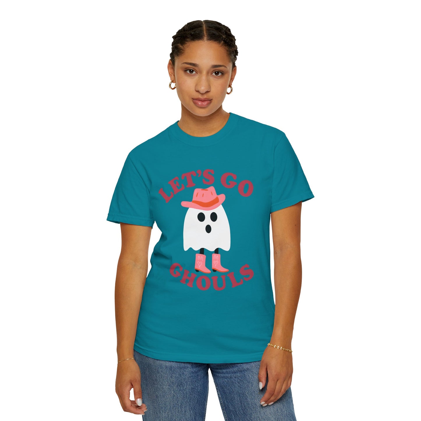 Unisex Garment-Dyed T-shirt Pepper Let's Go Ghouls Western Boots Ghost Halloween