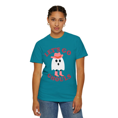 Unisex Garment-Dyed T-shirt Pepper Let's Go Ghouls Western Boots Ghost Halloween