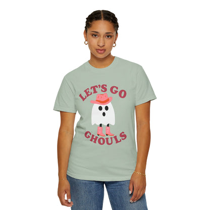 Unisex Garment-Dyed T-shirt Pepper Let's Go Ghouls Western Boots Ghost Halloween